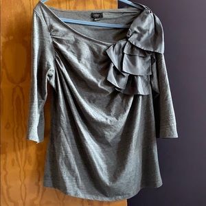 Anthropologie Deletta gray boat neck top
